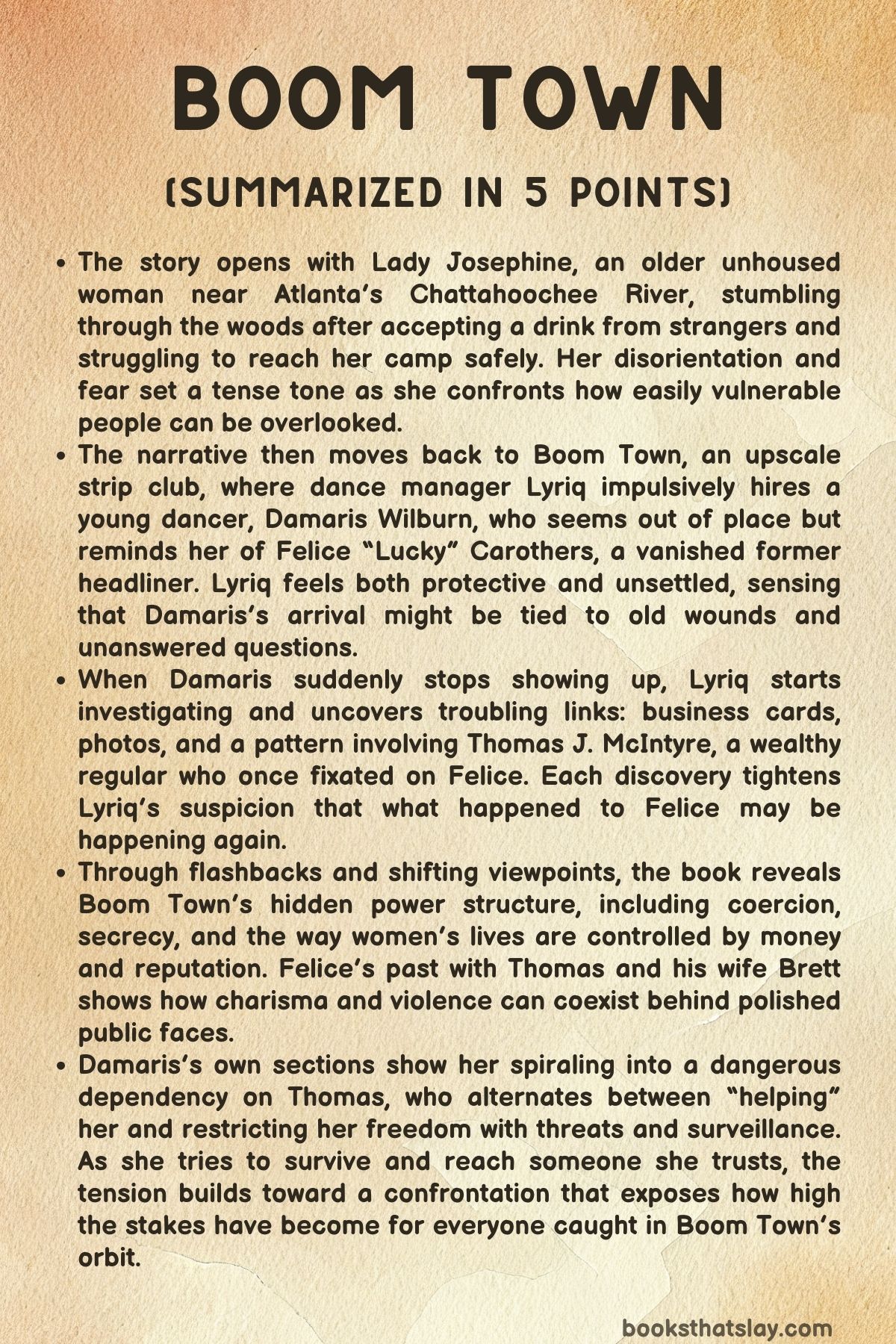 Boom Town Summary, Characters and Themes