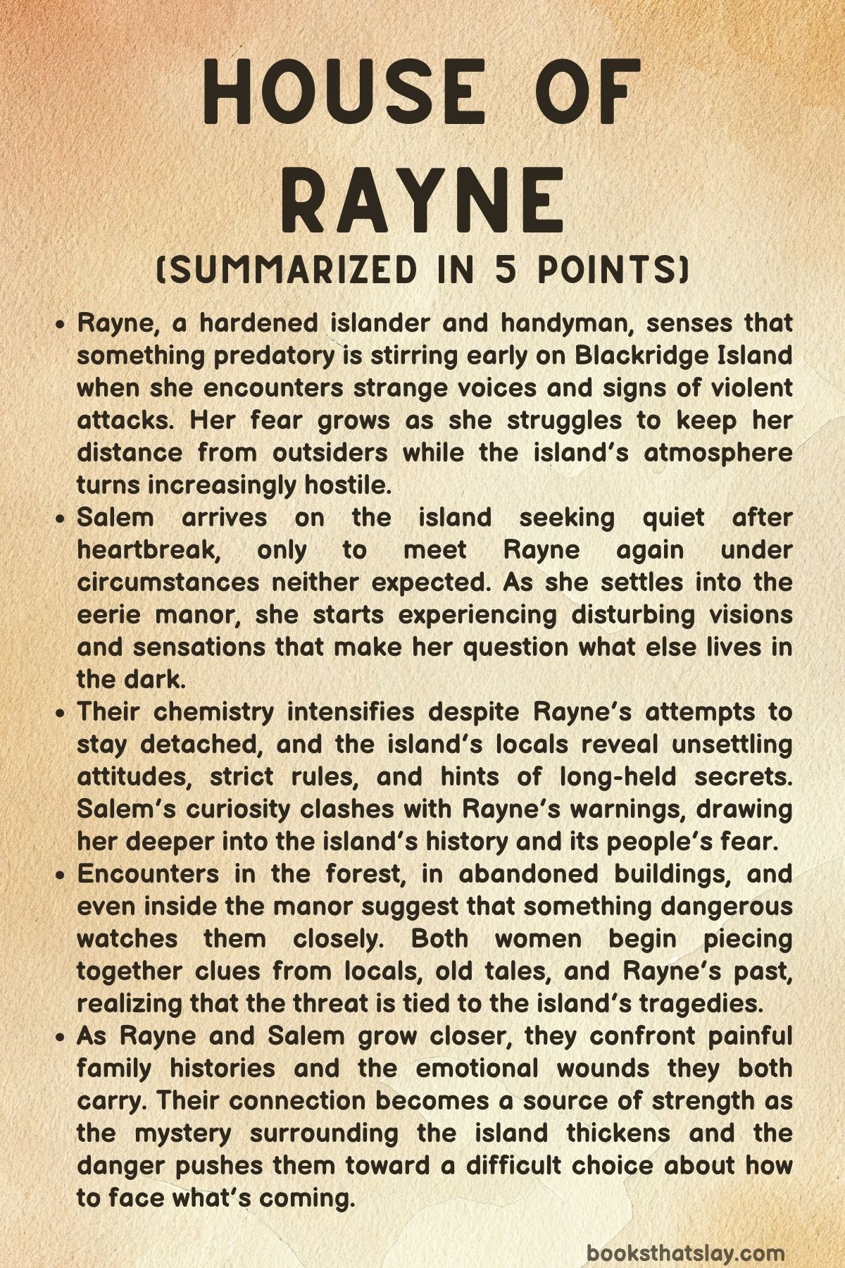 House of Rayne Summary, Characters and Themes