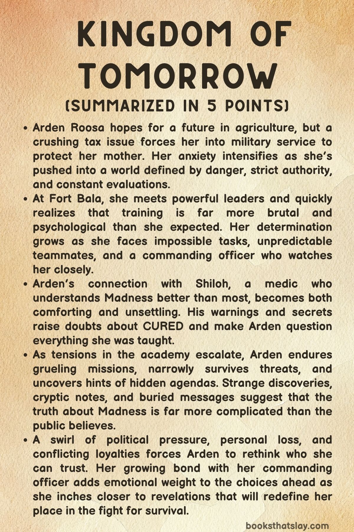 Kingdom of Tomorrow Summary, Characters and Themes