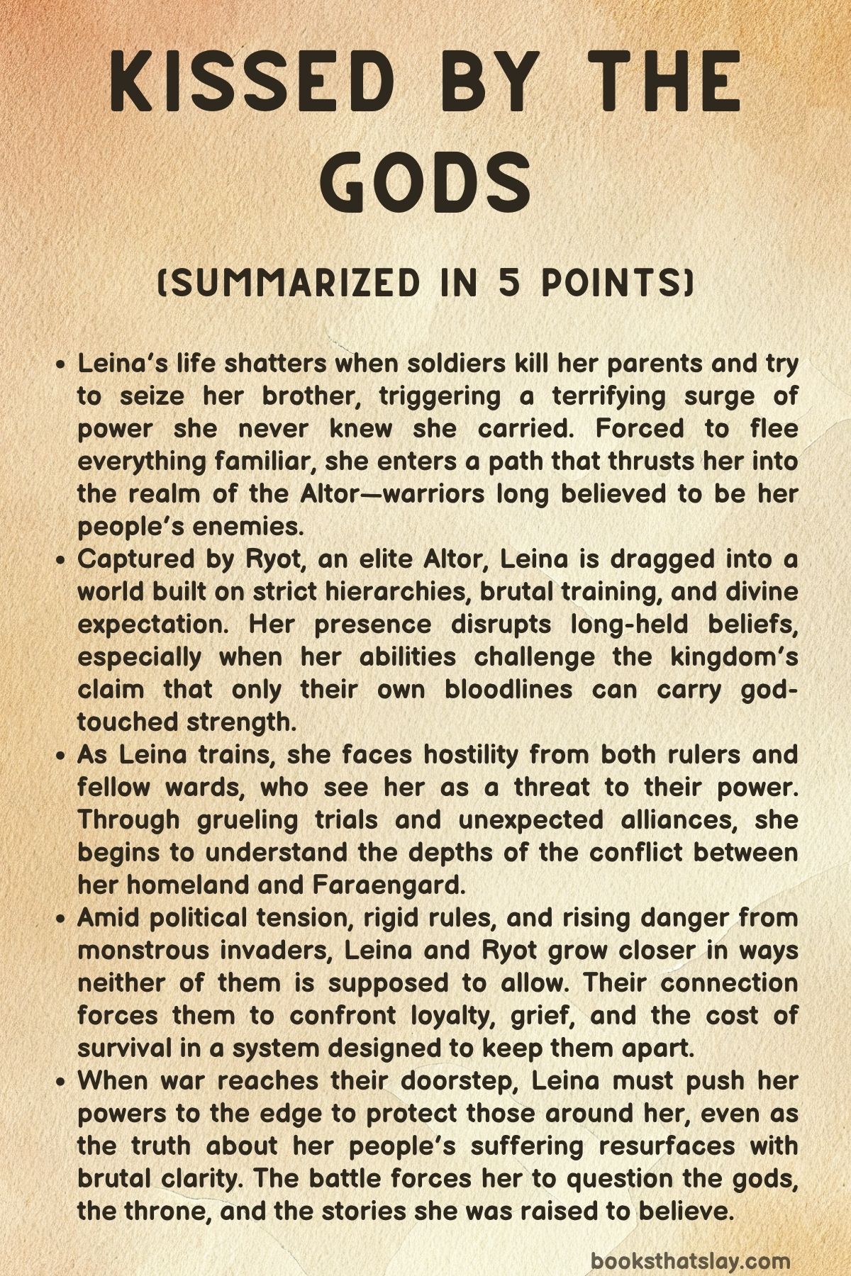 Kissed by the Gods Summary, Characters and Themes