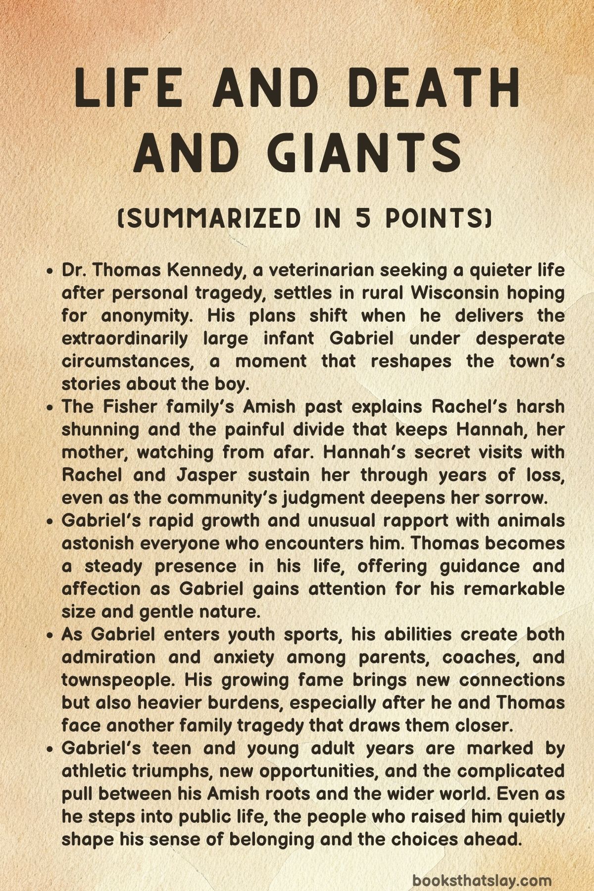 Life and Death and Giants Summary, Characters and Themes