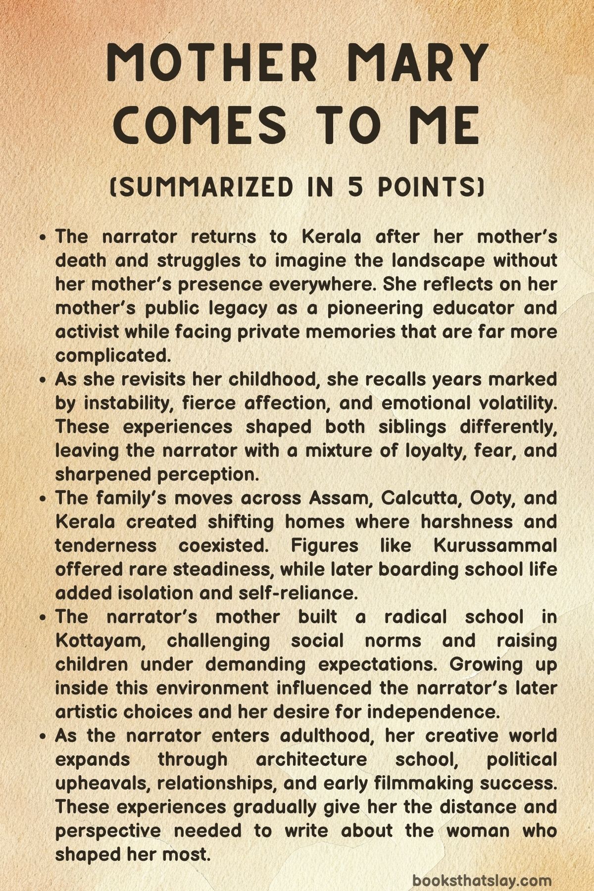 Mother Mary Comes to Me Summary, Characters and Themes