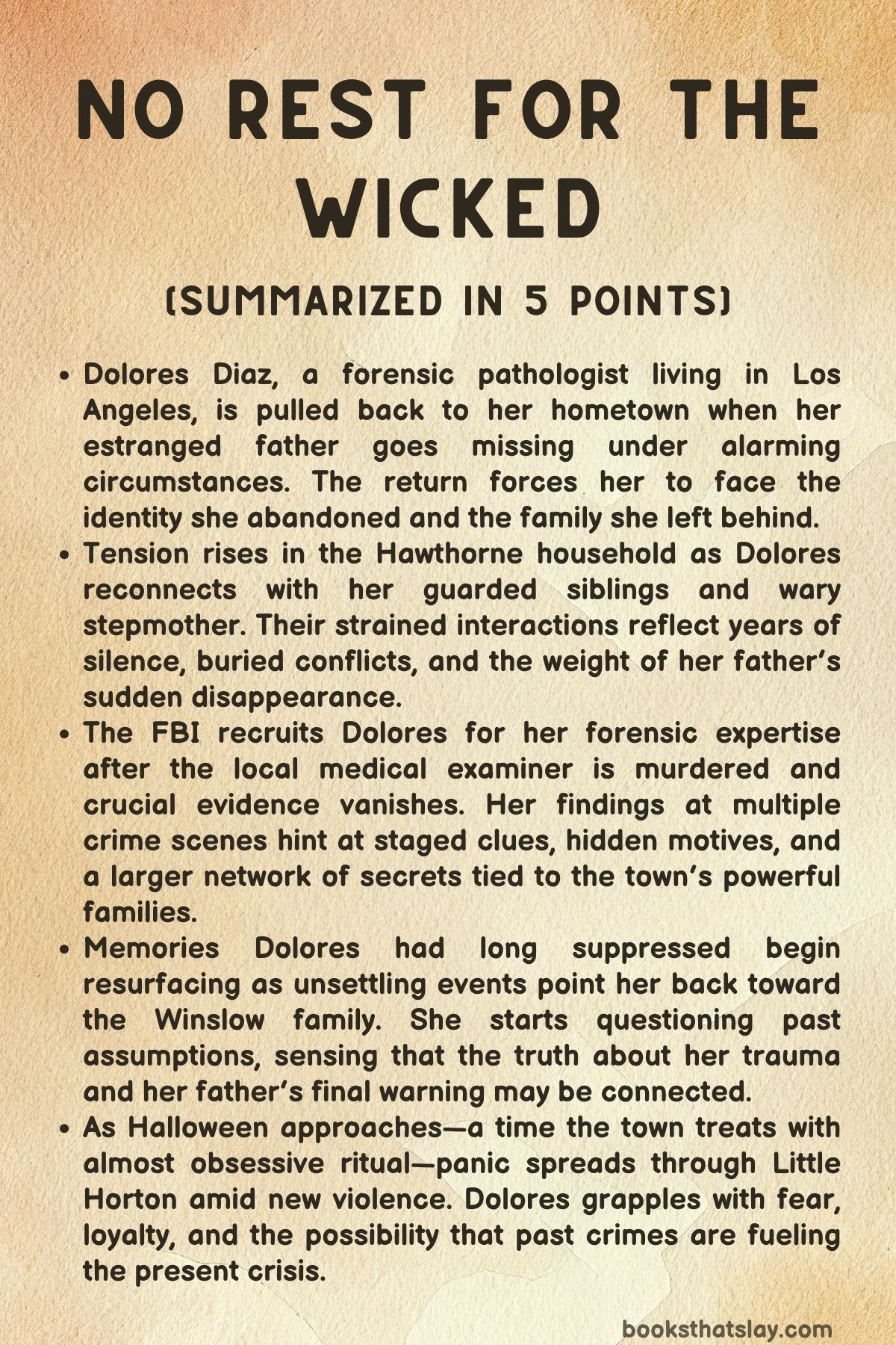 No Rest for the Wicked Summary, Characters and Themes