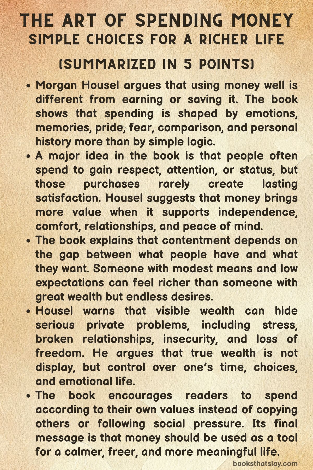 the art of spending money summary