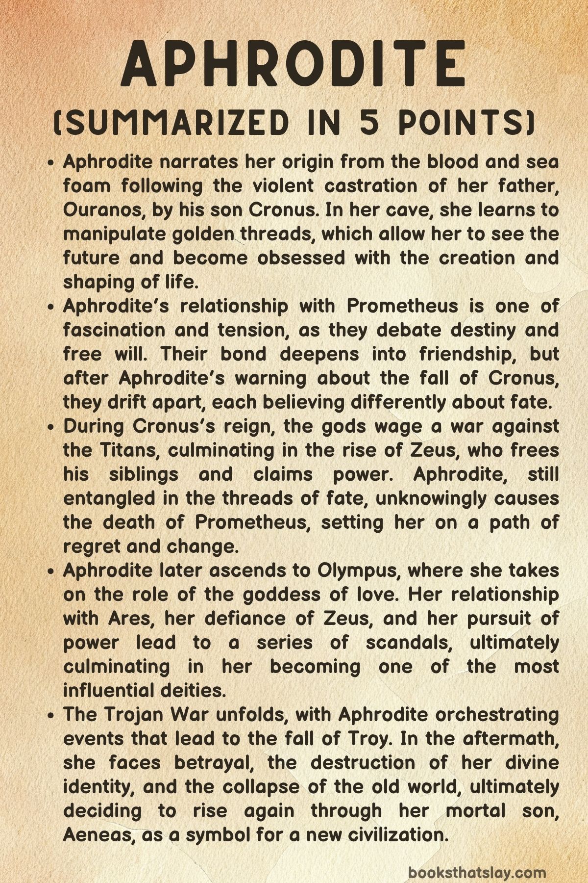 Aphrodite Summary, Characters and Themes
