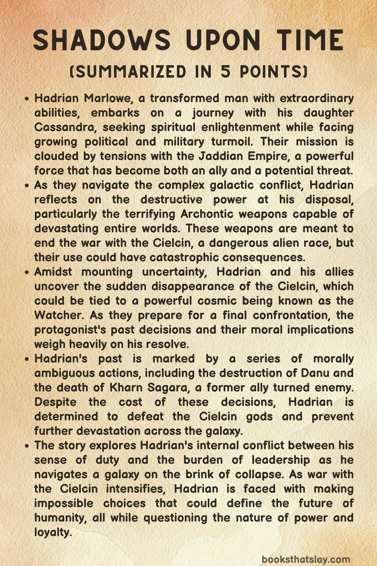 Shadows Upon Time Summary, Characters and Themes