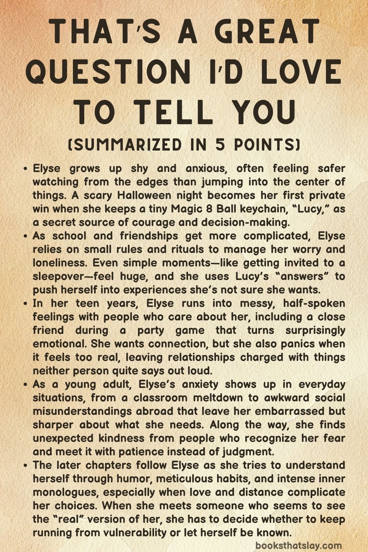 That’s a Great Question, I’d Love to Tell You Summary and Analysis