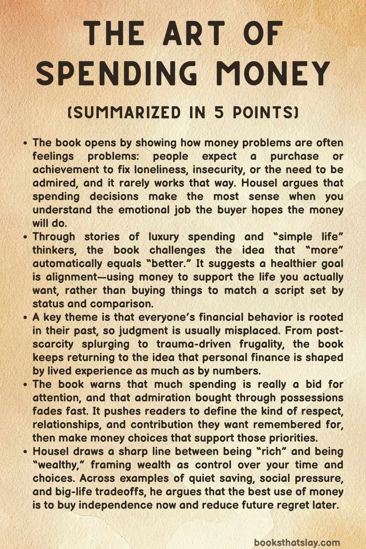 The Art of Spending Money Summary and Analysis