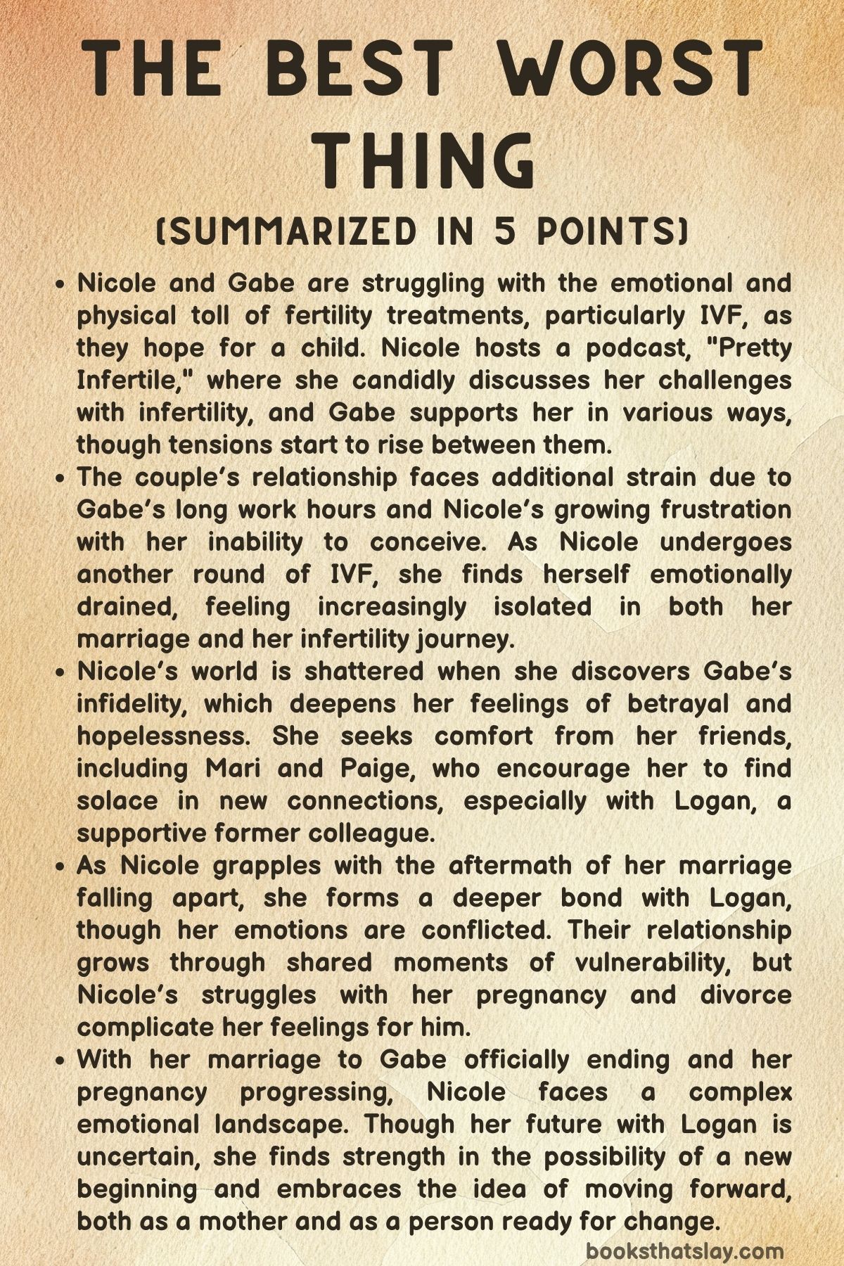 The Best Worst Thing Summary, Characters and Themes