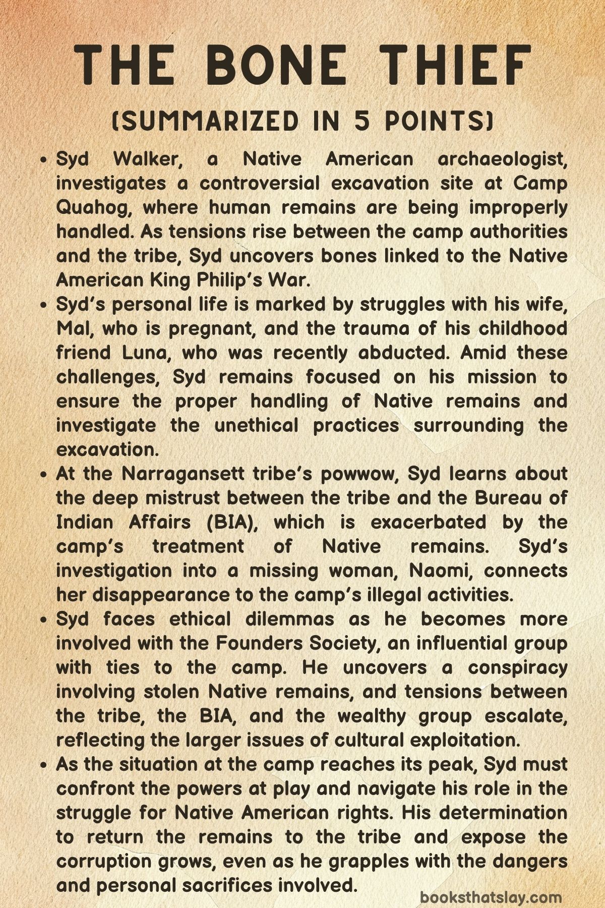 The Bone Thief Summary, Characters and Themes