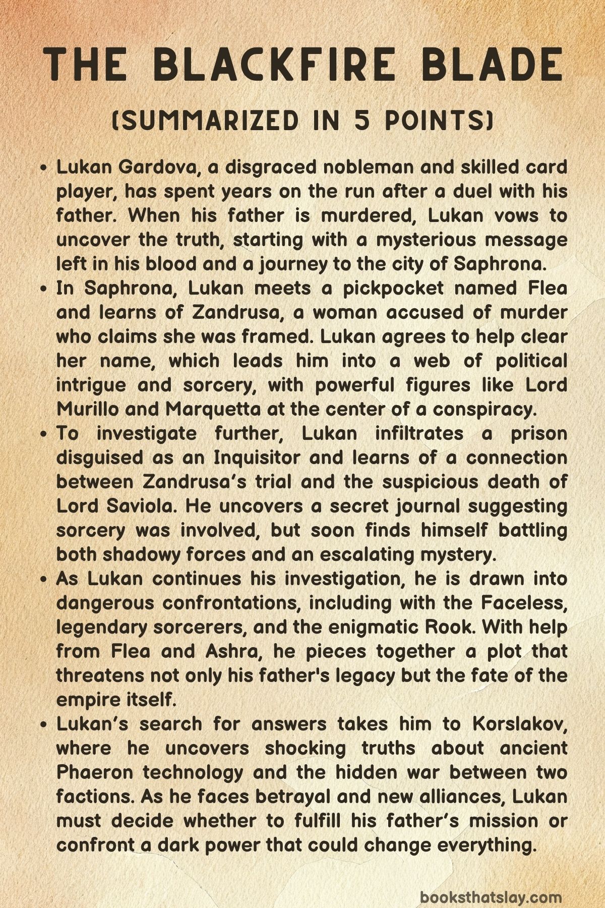 The Blackfire Blade Summary, Characters and Themes