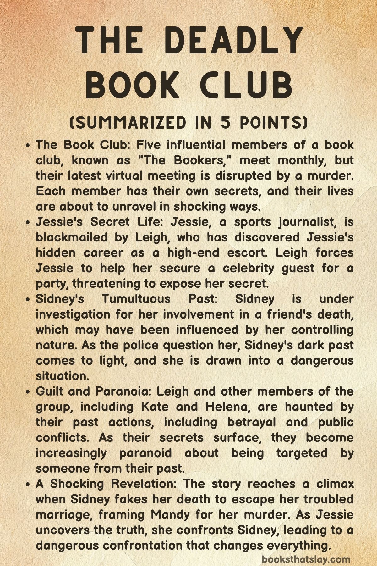 The Deadly Book Club Summary, Characters and Themes