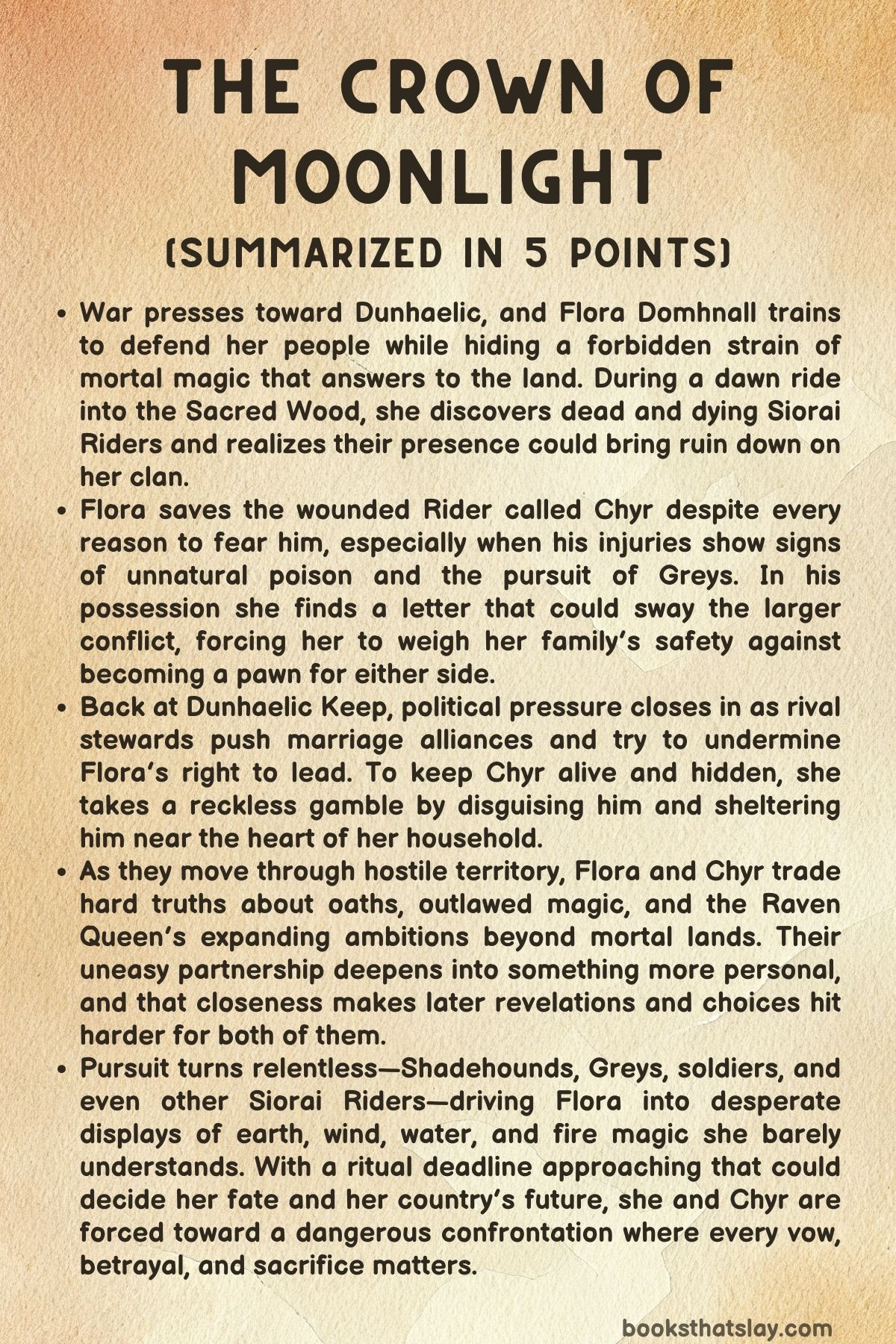 The Crown of Moonlight Summary, Characters and Themes