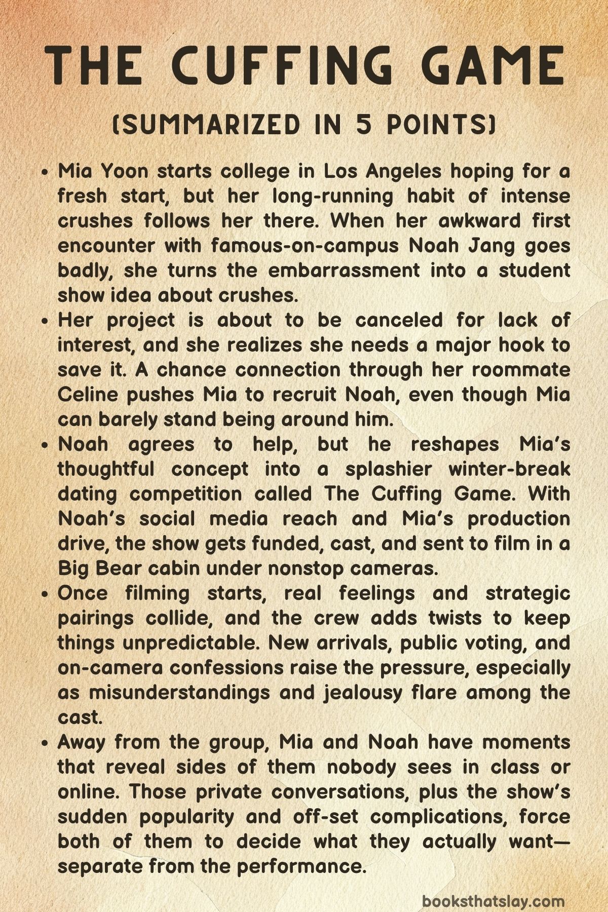 The Cuffing Game Summary, Characters and Themes