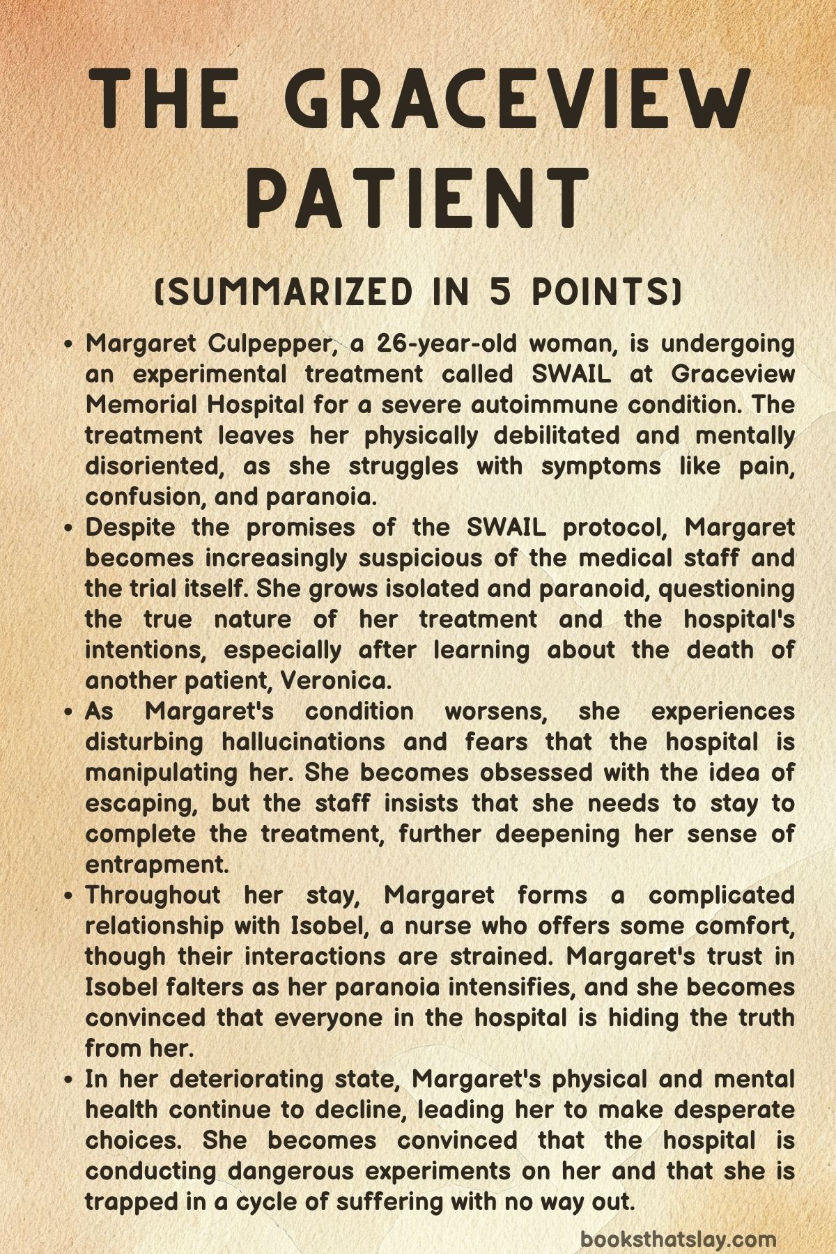 The Graceview Patient Summary, Characters and Themes
