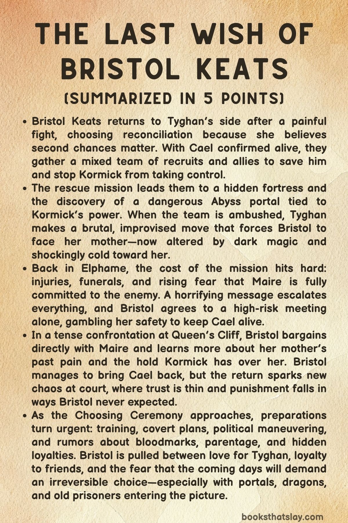 The Last Wish of Bristol Keats Summary, Characters and Themes