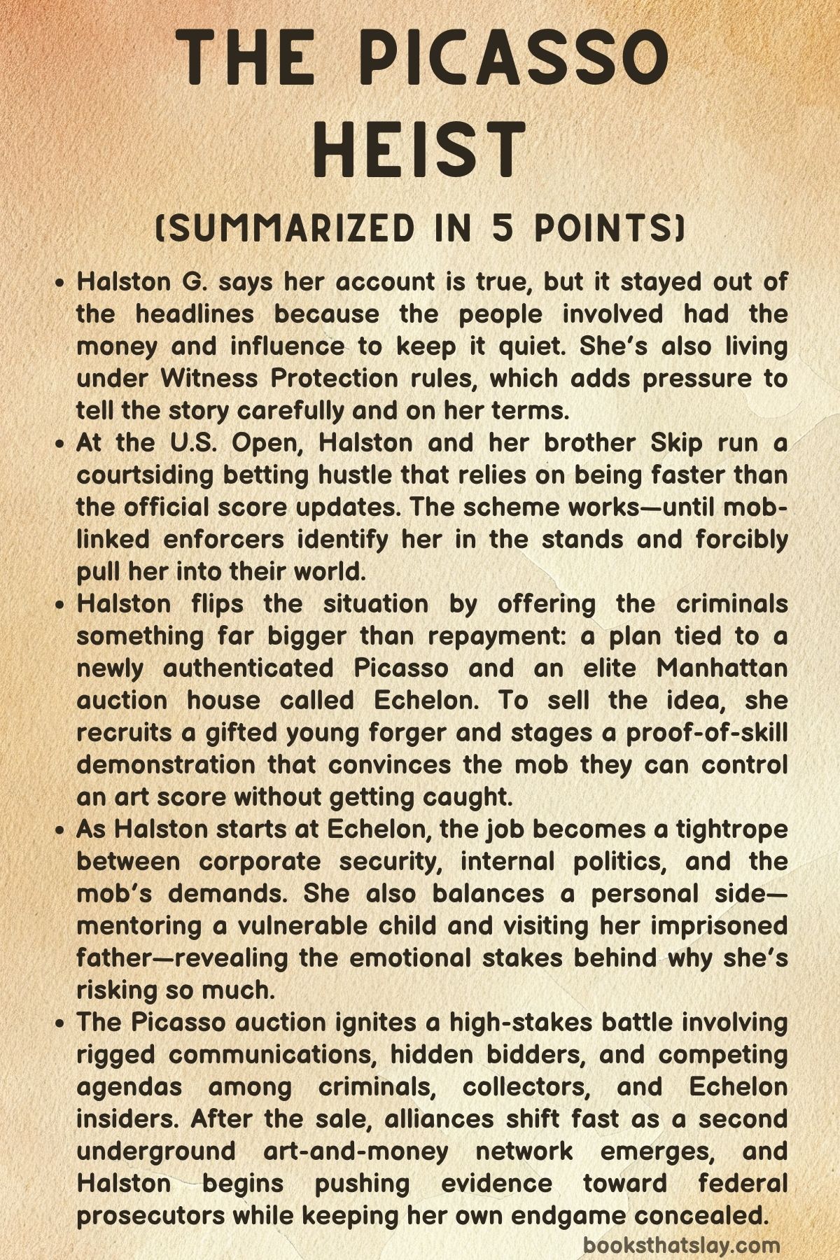 The Picasso Heist Summary, Characters and Themes