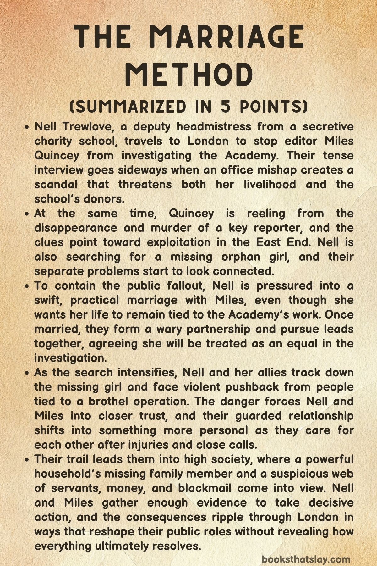 The Marriage Method Summary, Characters and Themes