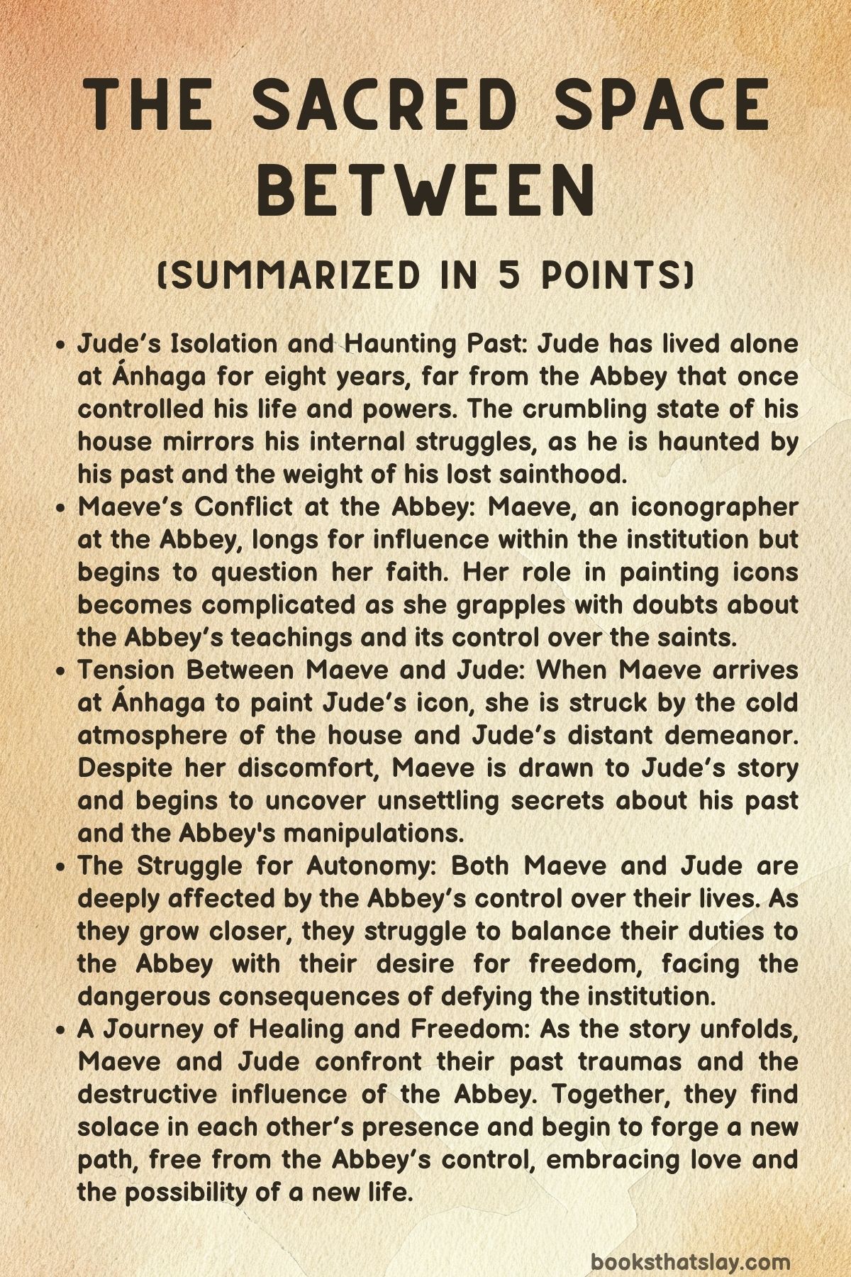 The Sacred Space Between Summary, Characters and Themes