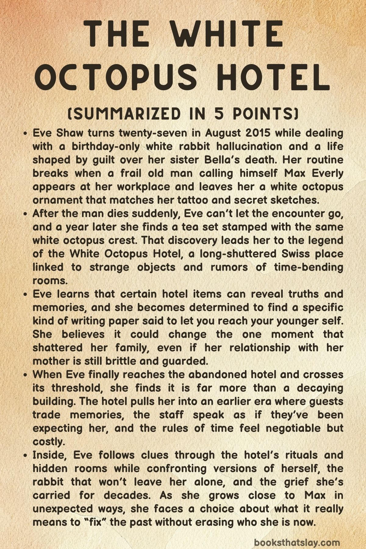 The White Octopus Hotel Summary, Characters and Themes