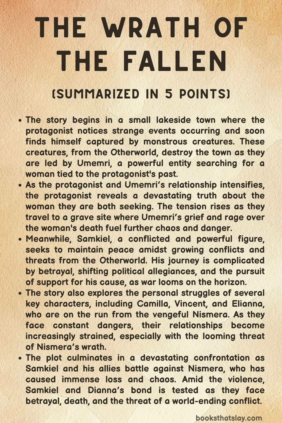 The Wrath of the Fallen Summary, Characters and Themes