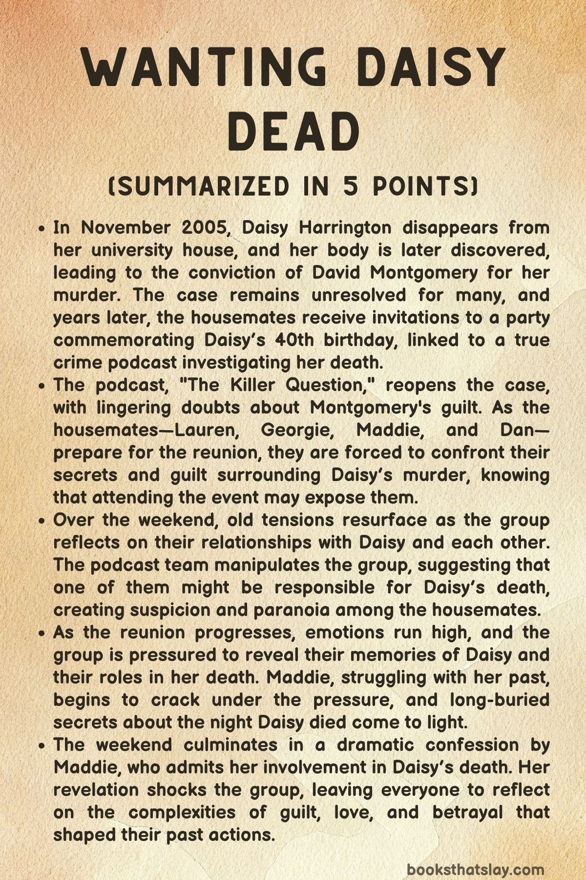 Wanting Daisy Dead Summary, Characters and Themes