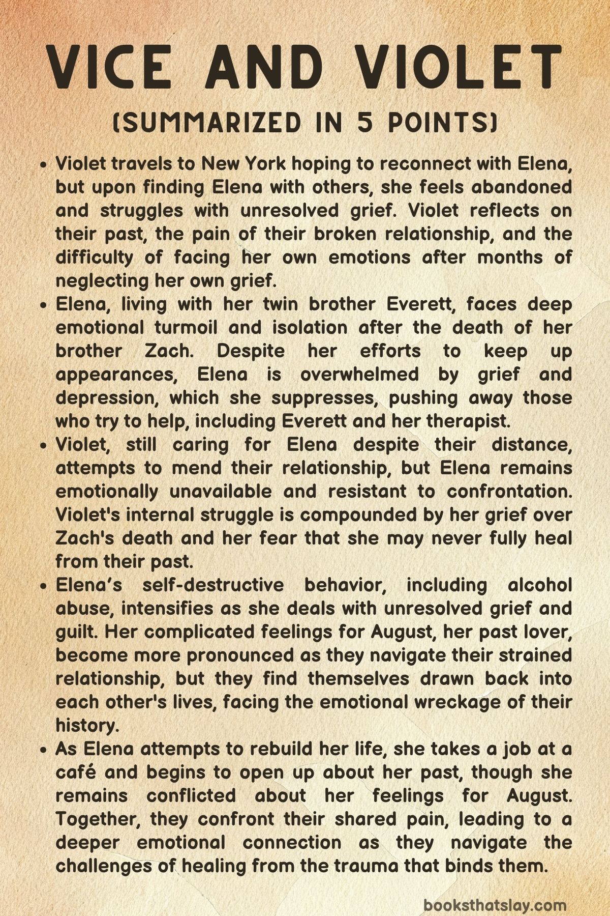 Vice and Violet Summary, Characters and Themes