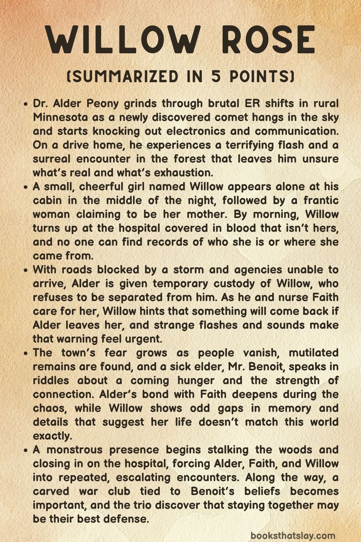 Willow Rose Summary, Characters and Themes