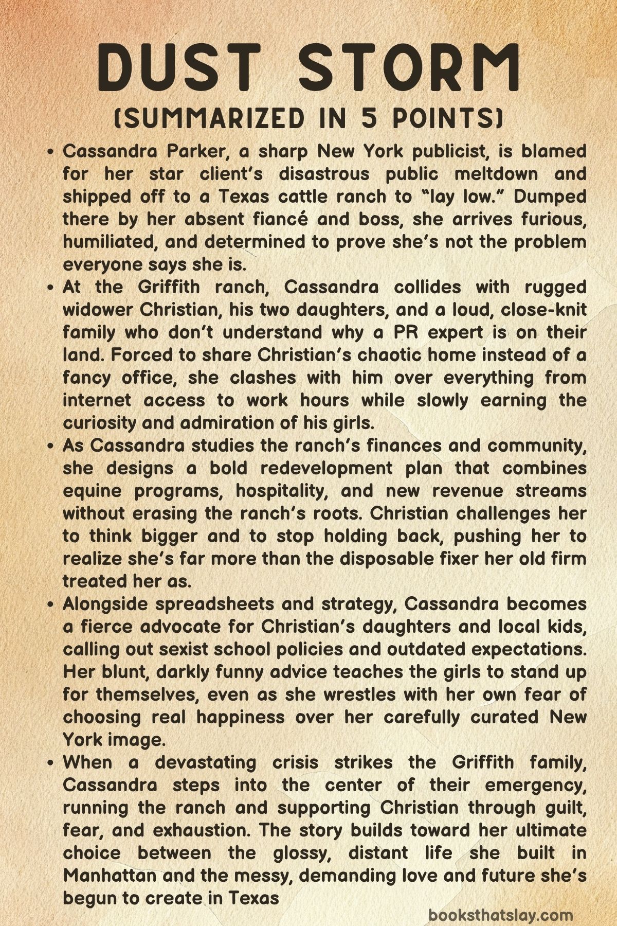 Dust Storm Summary, Characters and Themes