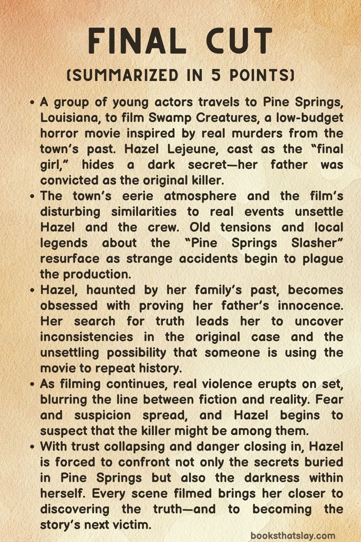 Final Cut by Olivia Worley Summary, Characters and Themes