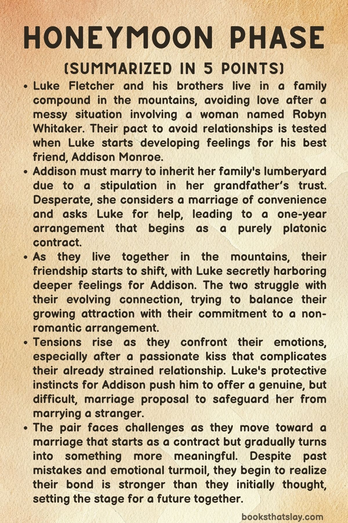 Honeymoon Phase Summary, Characters and Themes