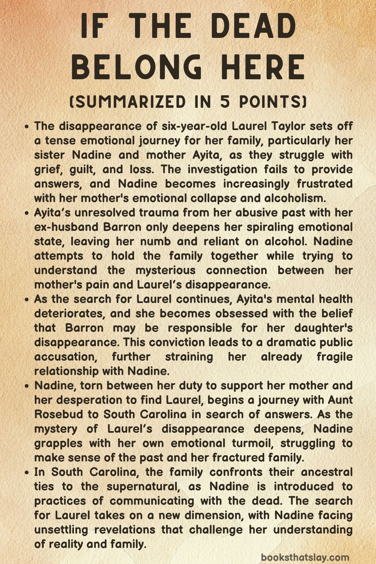 If the Dead Belong Here Summary, Characters and Themes