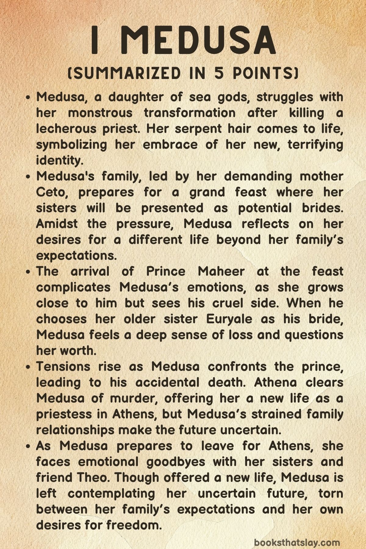 I, Medusa Summary, Characters and Themes