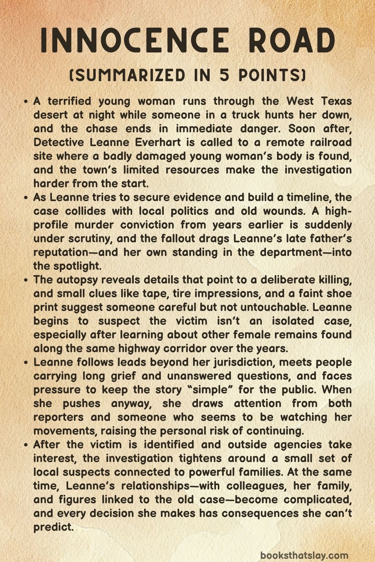 Innocence Road Summary, Characters and Themes