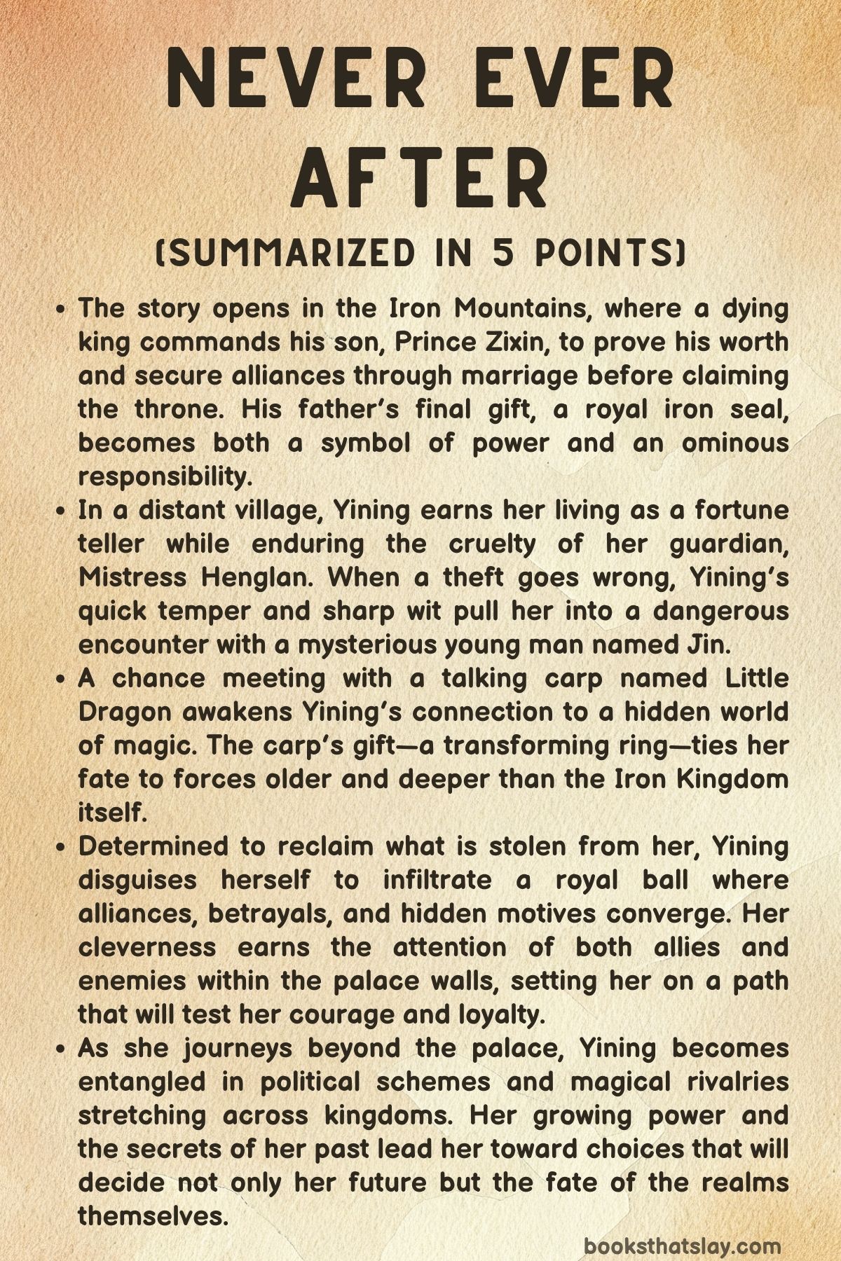 Never Ever After Summary, Characters and Themes