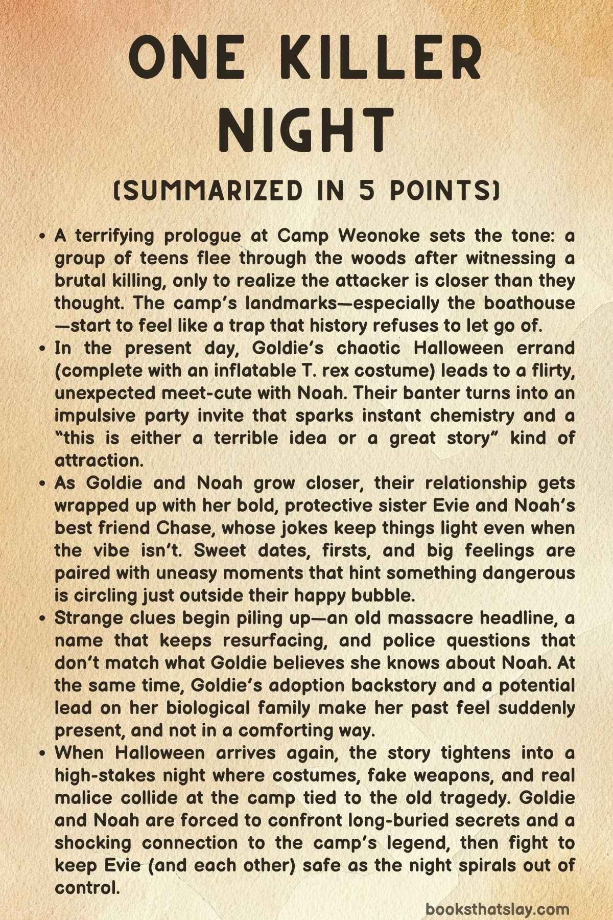 One Killer Night Summary, Characters and Themes