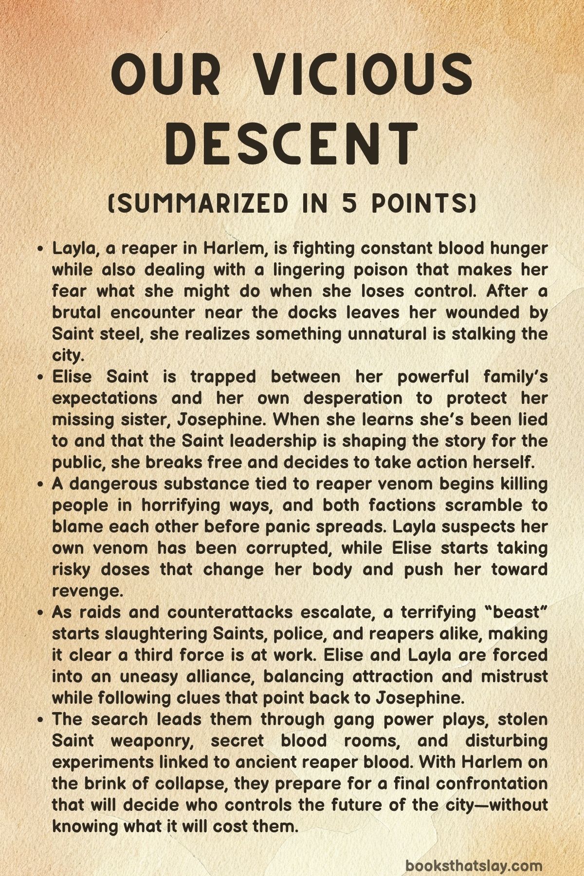 Our Vicious Descent Summary, Characters and Themes