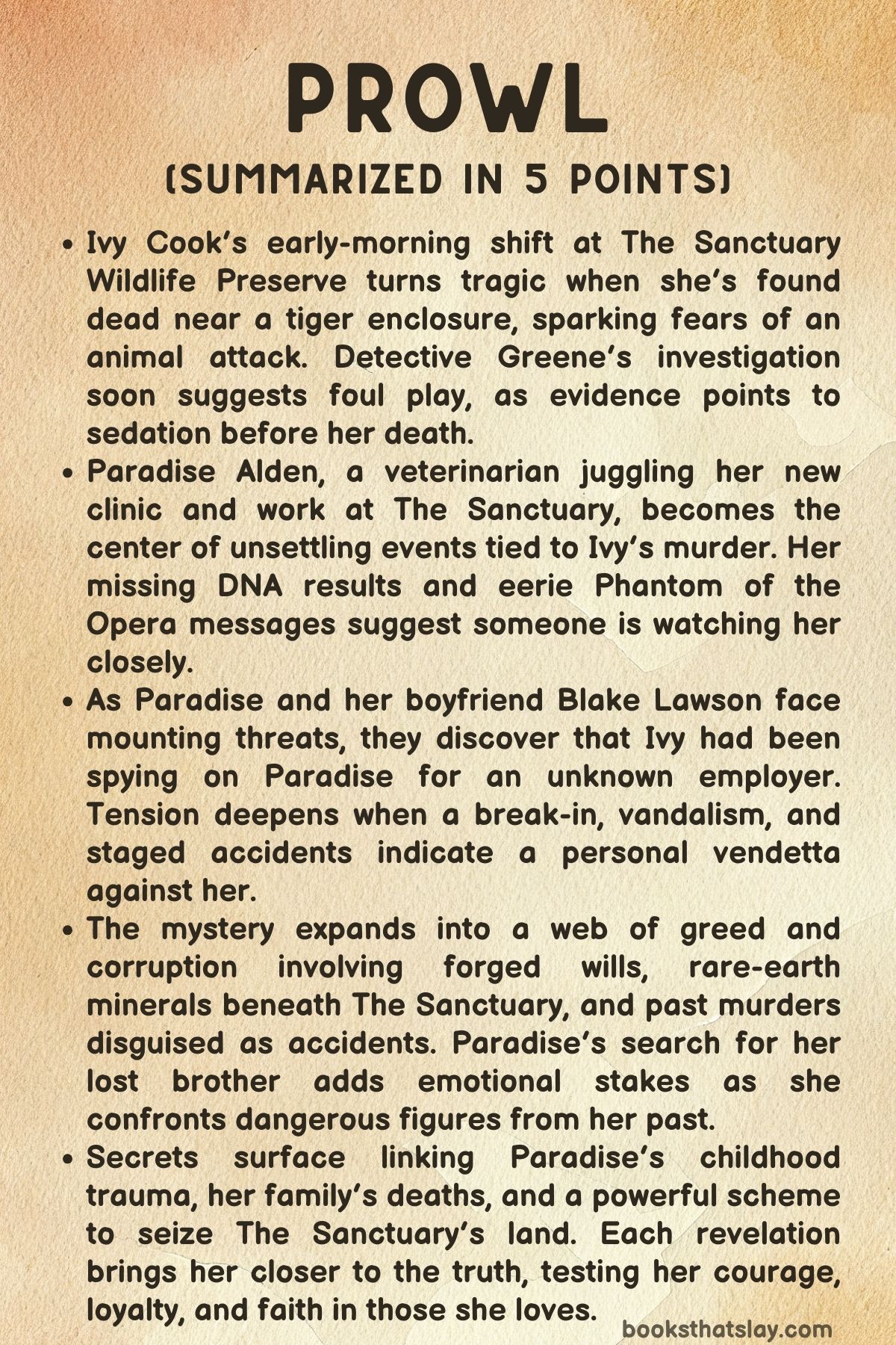 Prowl by Colleen Coble Summary, Characters and Themes