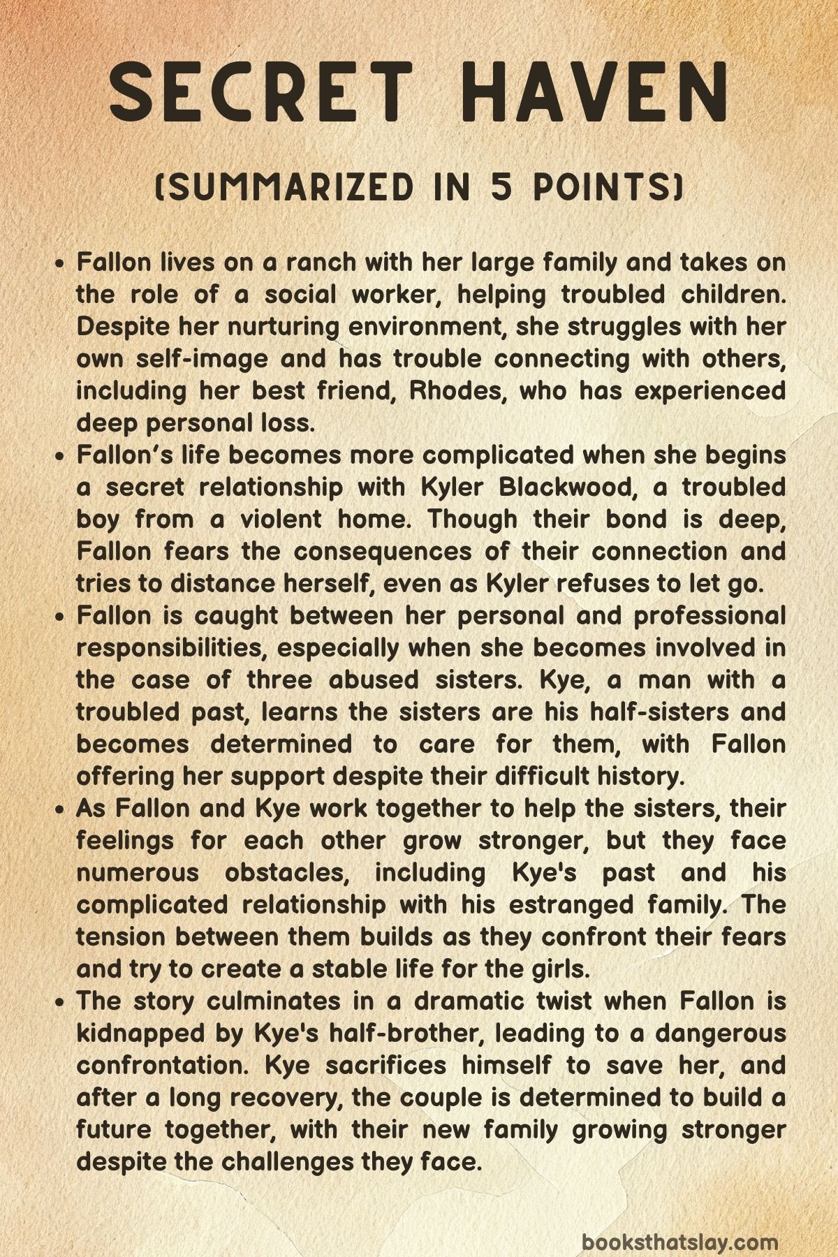 Secret Haven Summary, Characters and Themes