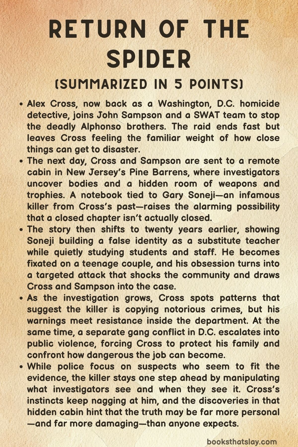 Return of the Spider Summary, Characters and Themes