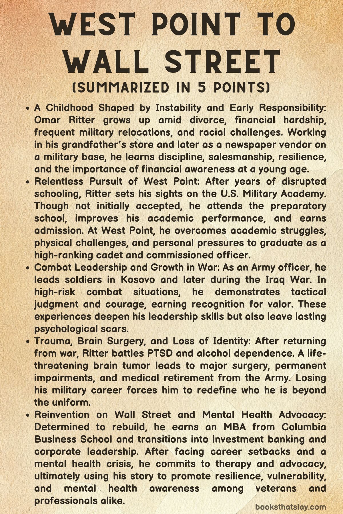 West Point To Wall Street Summary and Analysis
