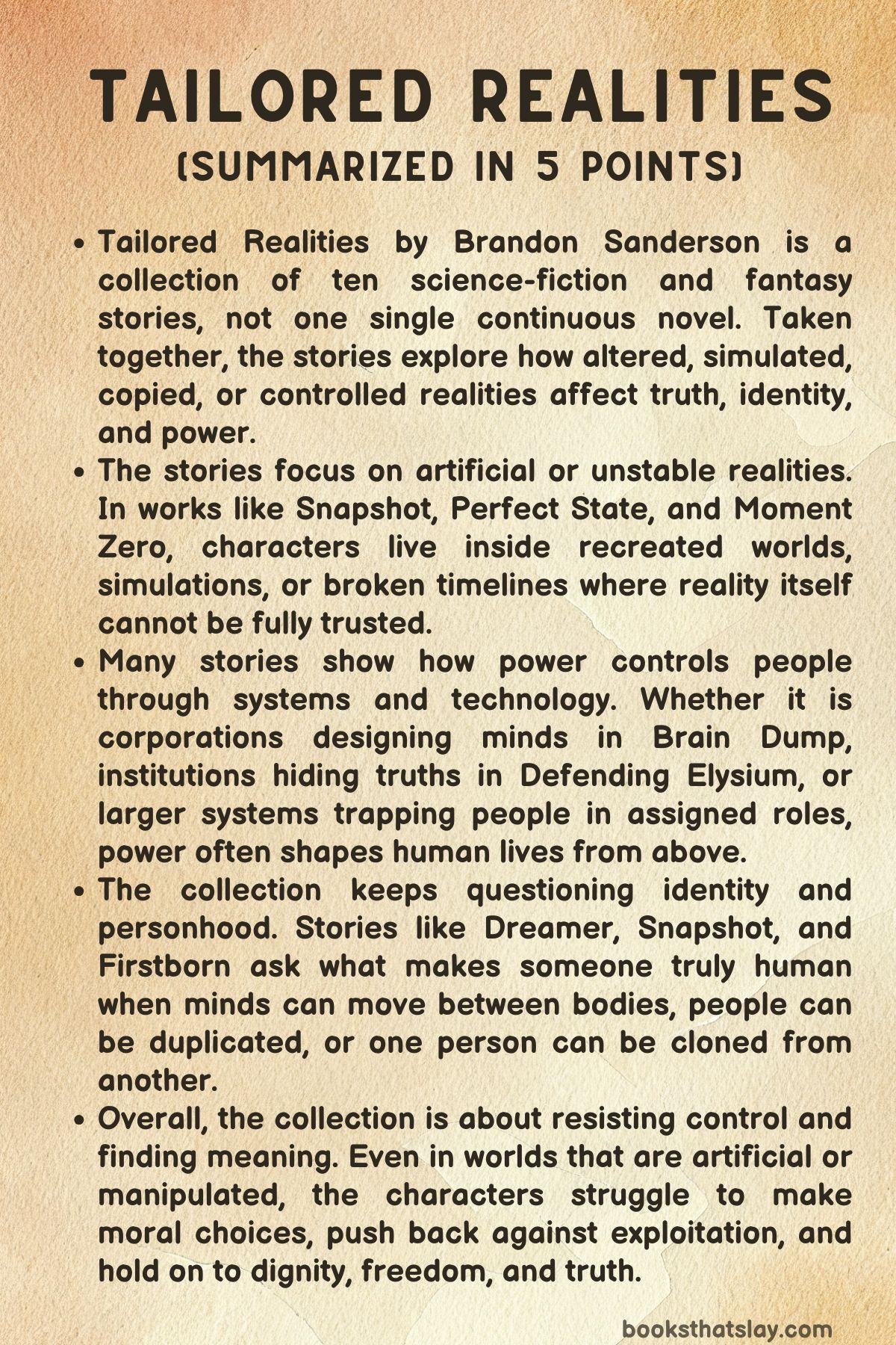 Tailored Realities Summary and Analysis