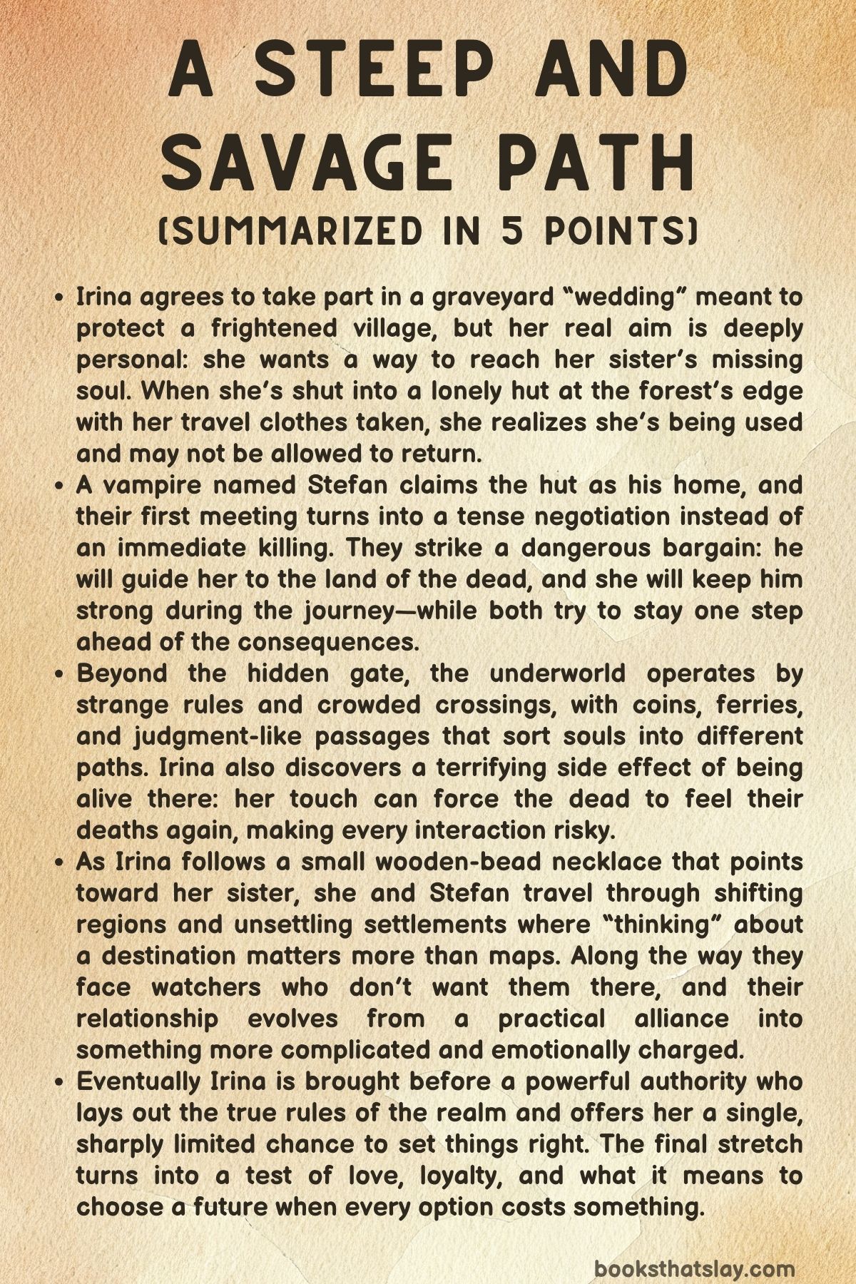 A Steep and Savage Path Summary, Characters and Themes