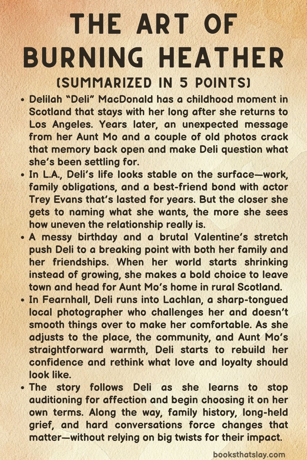 The Art of Burning Heather Summary, Characters and Themes