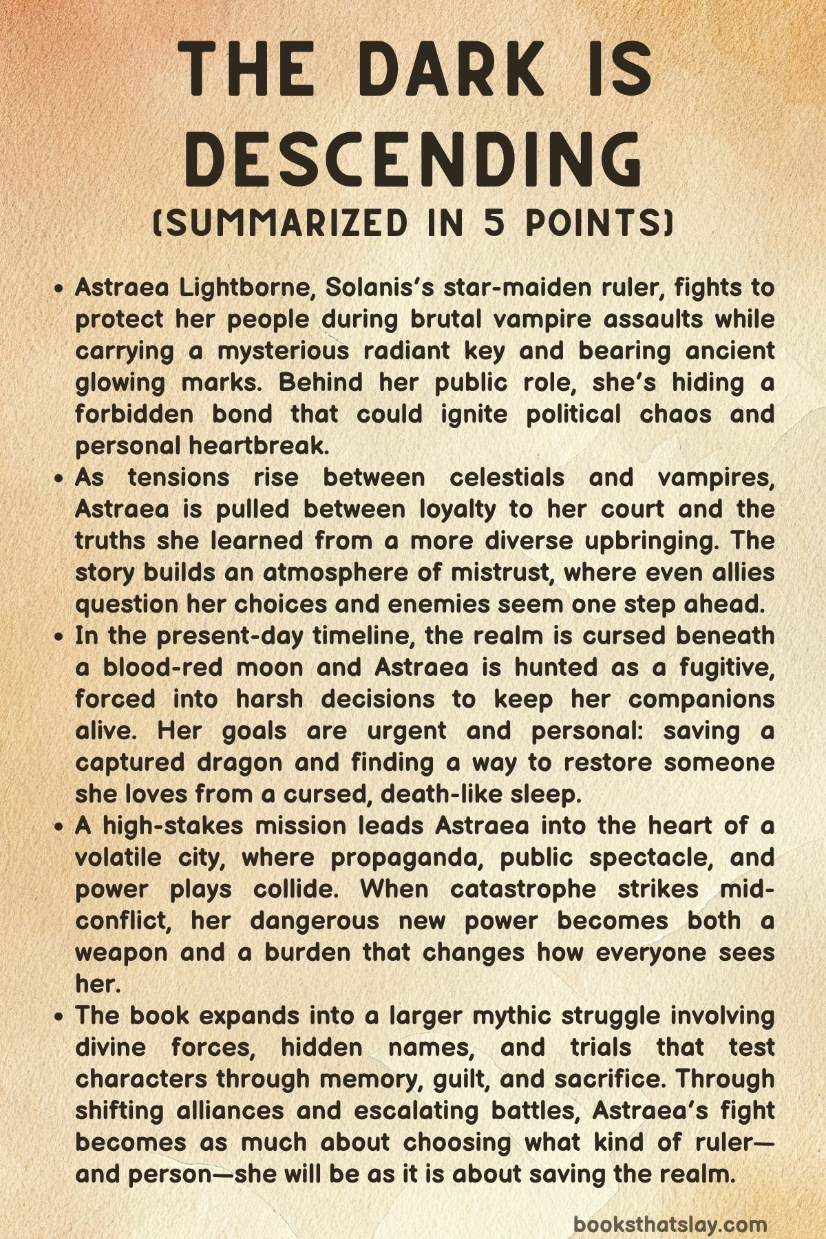 The Dark is Descending Summary, Characters and Themes