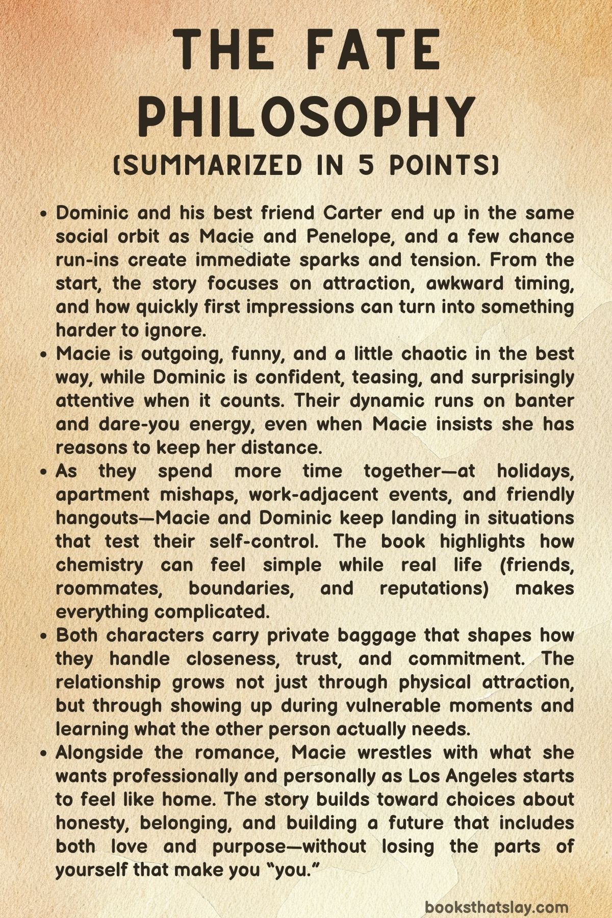 The Fate Philosophy Summary, Characters and Themes