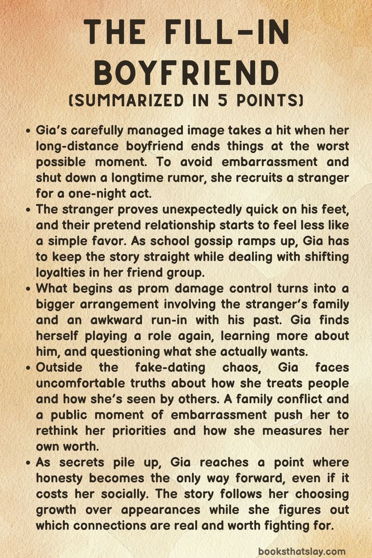 The Fill-In Boyfriend Summary, Characters and Themes