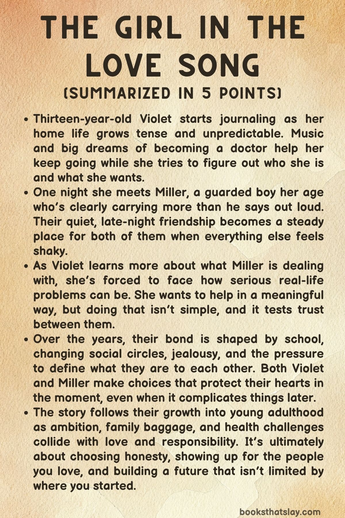 The Girl in the Love Song Summary, Characters and Themes