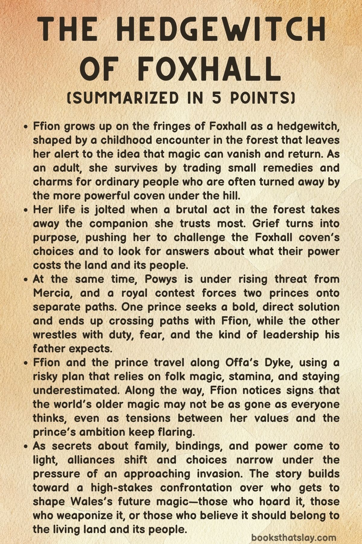 The Hedgewitch of Foxhall Summary, Characters and Themes