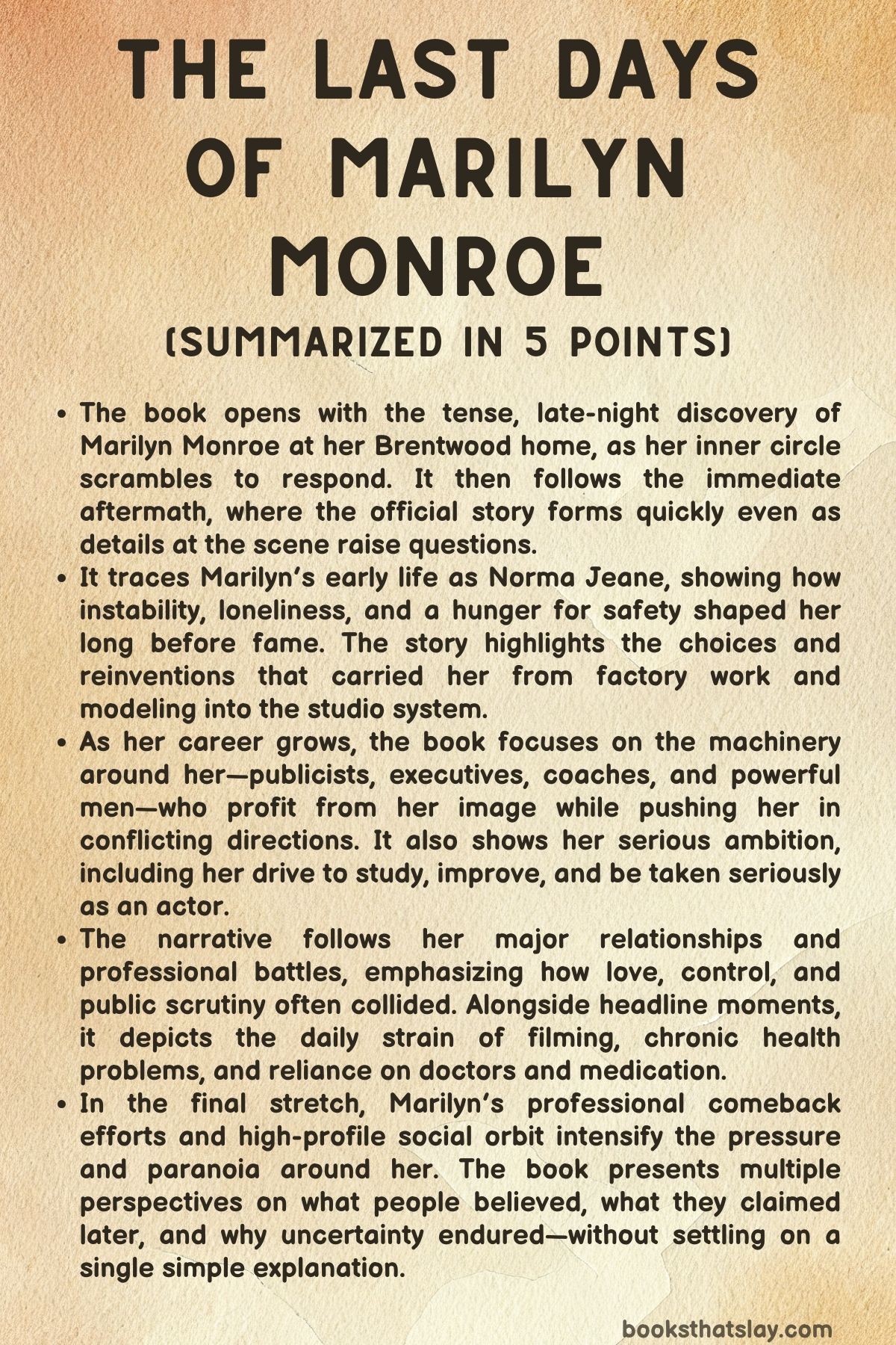 The Last Days of Marilyn Monroe Summary and Analysis